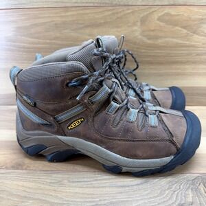KEEN Targhee II Dry Mid Boots Womens 8 Brown Leather Waterproof Ankle Lace Up